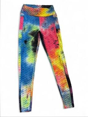 Multi-Color Textured High-Waist Leggings